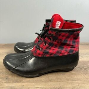 Sperry Women’s Insulated Rain Boots sz 10 Tartan Plaid #H182